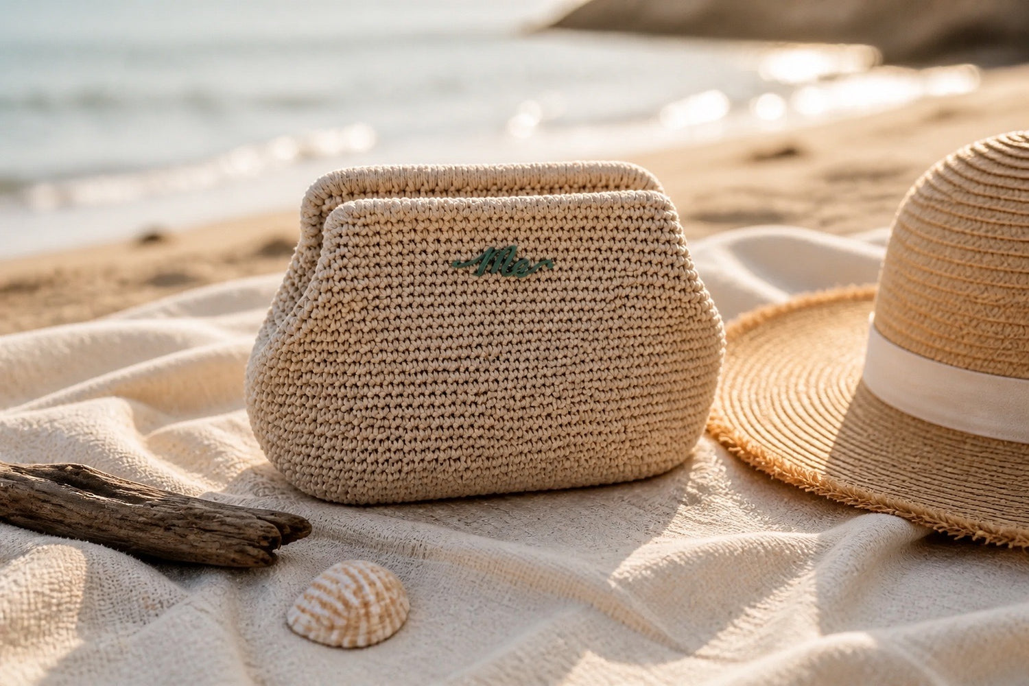 Signature Handmade Crochet Pouch with "Me" Logo